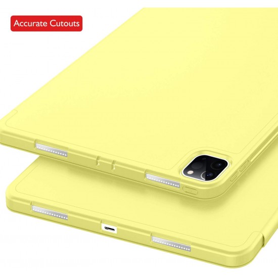 iPad Pro 11 Inch 2020 Soft Tpu Smart Premium Case Auto Sleep Wake Stand Cover Pencil holder Yellow