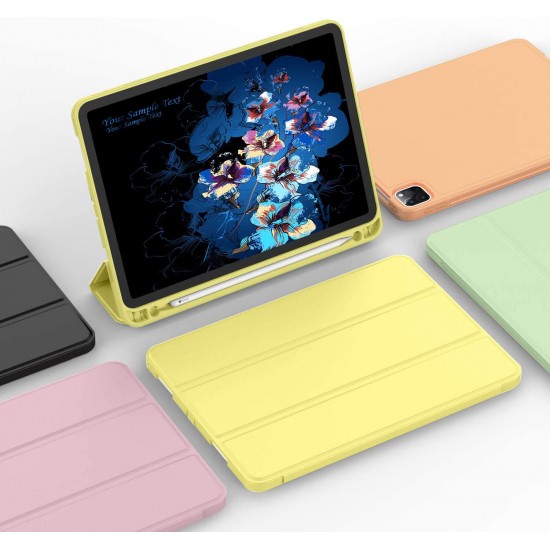 iPad Pro 11 Inch 2020 Soft Tpu Smart Premium Case Auto Sleep Wake Stand Cover Pencil holder Yellow