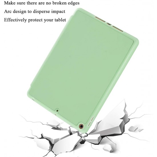 IPad 10.2 2019 7th Pencil Holder Slim Smart TPU Soft Case Green