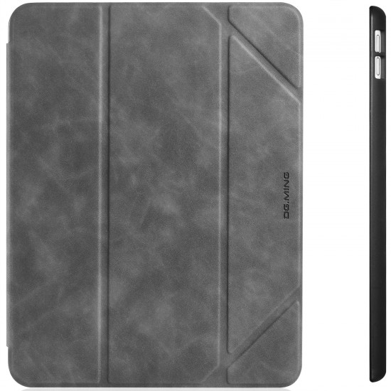 IPad 10.2 2019 7th Pencil Holder Slim Smart TPU PU leather Soft Edge Case Grey