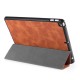 IPad 10.2 2019 7th Pencil Holder Slim Smart TPU PU leather Soft Edge Case Brown