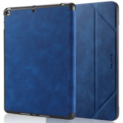 IPad 10.2 2019 7th Pencil Holder Slim Smart TPU PU leather Soft Edge Case Blue