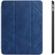 IPad 10.2 2019 7th Pencil Holder Slim Smart TPU PU leather Soft Edge Case Blue
