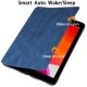 IPad 10.2 2019 7th Pencil Holder Slim Smart TPU PU leather Soft Edge Case Blue