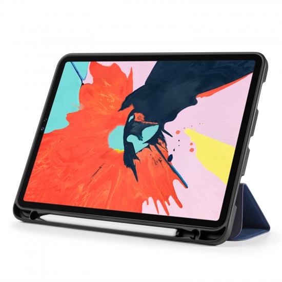 iPad Pro 11 Case 2020/2018 with Pencil Holder Protective Case Cover Soft TPU Blue