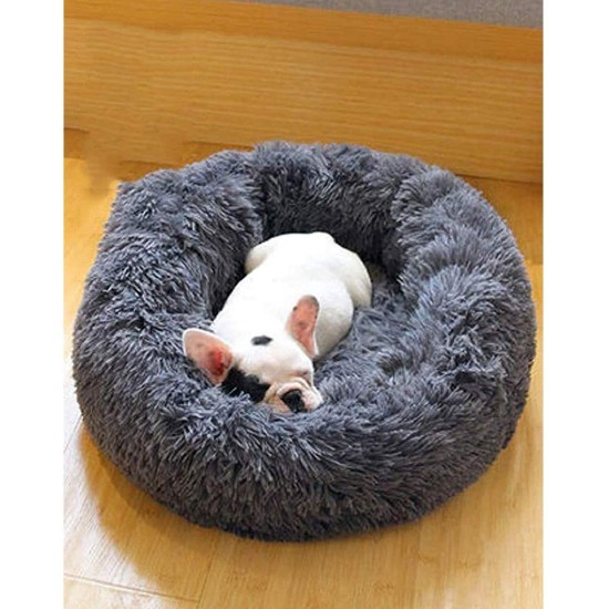 Soft Dog Bed Round Washable Plush Pet Kennel Cat Bed Mat Sofa Small 50cm