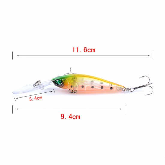 6x Popper Minnow 9.4cm Fishing Lure Lures Surface Tackle Fresh Saltwater