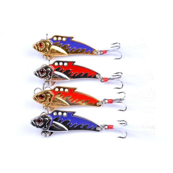 4X 8g Fishing Switchblade Blade VIBE VIB Metal Lures 50mm 4X 8g Fishing Switchblade Blade VIBE VIB Metal Lures 50mm