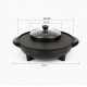 2 in 1 Non-stick Grill Oven Frying Cook Barbecue Teppanyaki BBQ Hot pot Pan
