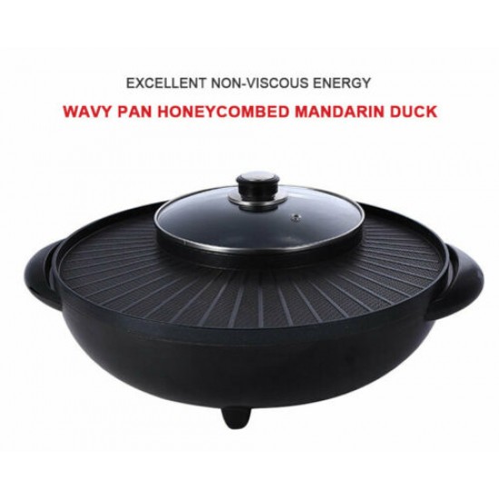 2 in 1 Non-stick Grill Oven Frying Cook Barbecue Teppanyaki BBQ Hot pot Pan 2 in 1 Non-stick Grill Oven Frying Cook Barbecue Teppanyaki BBQ Hot pot Pan