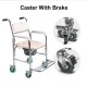 3-in-1 Mobile Rolling Chair Wheelchair Commode Bedside Toilet Chair Shower Chair