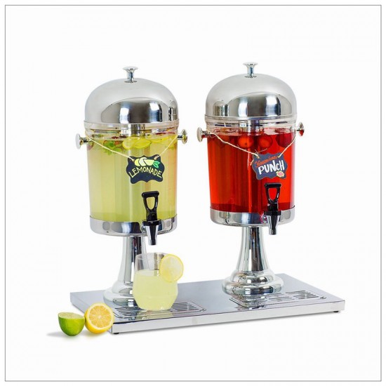 2 Tanks 16L Commercial 8L Restaurant Buffet  Drink Beverage Juice Dispenser