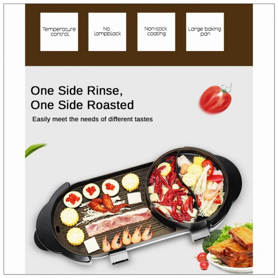 2 in 1 BBQ Barbecue Electronic Pan Grill Teppanyaki Hot Pot Steamboat 2 in 1 BBQ Barbecue Electronic Pan Grill Teppanyaki Hot Pot Steamboat