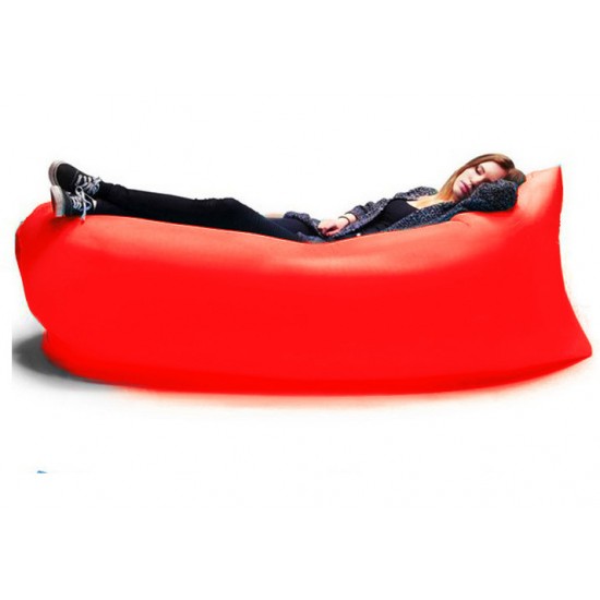 Inflatable Chair Portable Air Couch, Air Sofa Bag Lounge Red