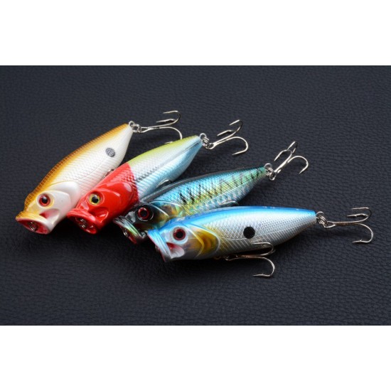 4X 8cm Popper Poppers Fishing Lure Lures Surface Tackle Fresh Saltwater