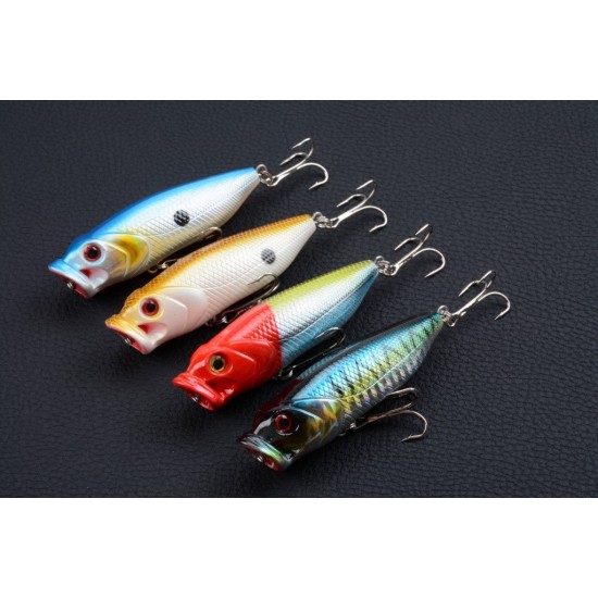 4X 8cm Popper Poppers Fishing Lure Lures Surface Tackle Fresh Saltwater