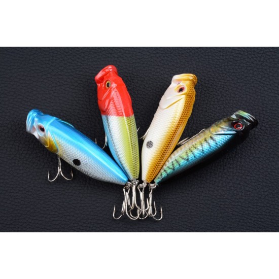 4X 8cm Popper Poppers Fishing Lure Lures Surface Tackle Fresh Saltwater