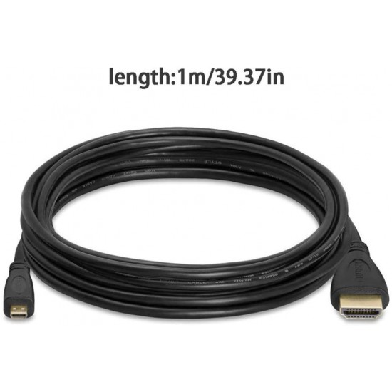 1.5M Micro HDMI to HDMI Adaptor Cable 1080P TV AV Adapter Audio Video Converter