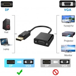 DisplayPort Male to VGA Female Gold-Plated DP Display Port to VGA Adapter