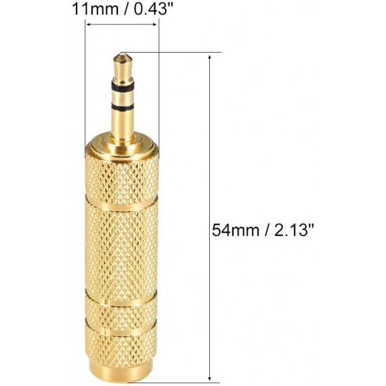3.5mm male to 6.35mm 1/4" STEREO Female Audio Adapter Converter Gold Plated