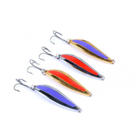 4x 10g Metal Spoon Fishing Hard Lure Spinner Spoon Baits