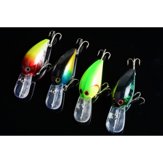 4x 7.3cm Popper Crank Bait Fishing Lure Lures Surface Tackle Saltwater