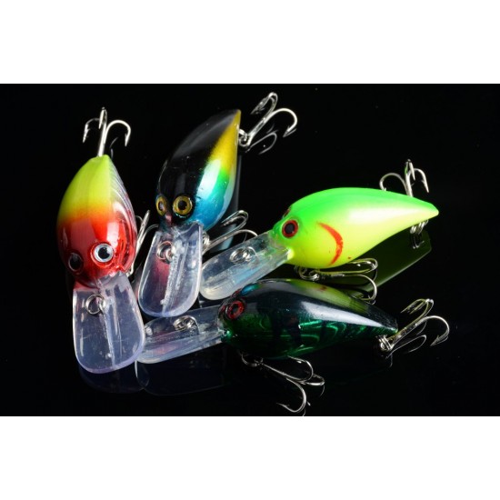 4x 7.3cm Popper Crank Bait Fishing Lure Lures Surface Tackle Saltwater