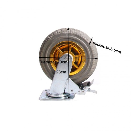 4x 8" Heavy Duty Industrial Swivel Brake Caster Tyre Tyres Wheel Wheels Castor 1000KG Trolley