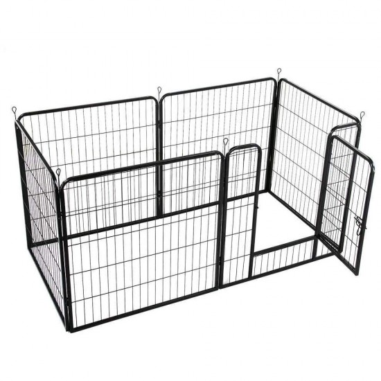 6 Panel Pet Dog Cat Bunny Puppy Play pen Playpen 80x80cm Exercise Cage Dog Panel Fence