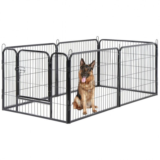 6 Panel Pet Dog Cat Bunny Puppy Play pen Playpen 80x80cm Exercise Cage Dog Panel Fence