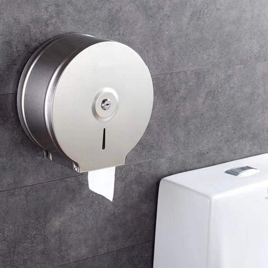 Commercial Restaurant Stainless Steel Toilet Paper Tissue Holder Dispenser Chrome