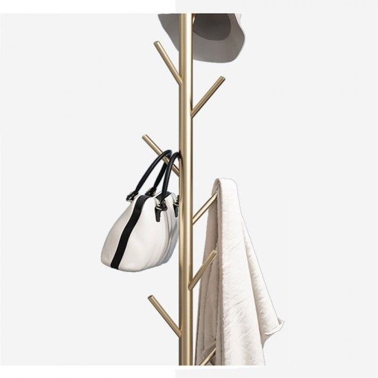 Metal Coat Rack Marble Base 8 Hooks Clothes Tree Hat Display Hanger Bag Organiser