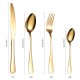 48-Piece Stainless Steel Gold Set, Knife Fork Spoon Flatware Set Cutlery Set, 12sets