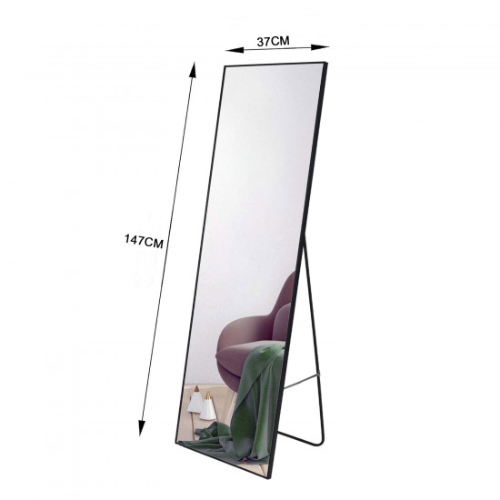 Aluminum Framed Slim Design Full Body Mirror Wall Mounted Bedroom Living Make Up