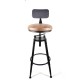 2x Vintage Industrial Rustic Bar Stool Kitchen Stool Swivel Chair Counter Height