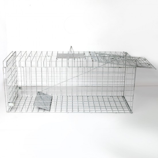 Humane Animal Trap Cage 108 x 40 x 45cm - Silver Humane Animal Trap Cage 108 x 40 x 45cm - Silver
