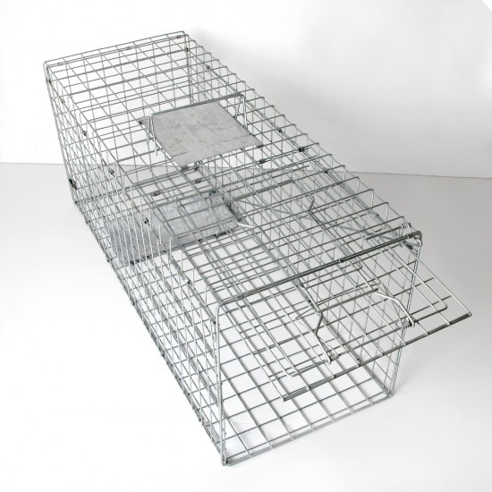 Humane Animal Trap Cage 108 x 40 x 45cm - Silver Humane Animal Trap Cage 108 x 40 x 45cm - Silver