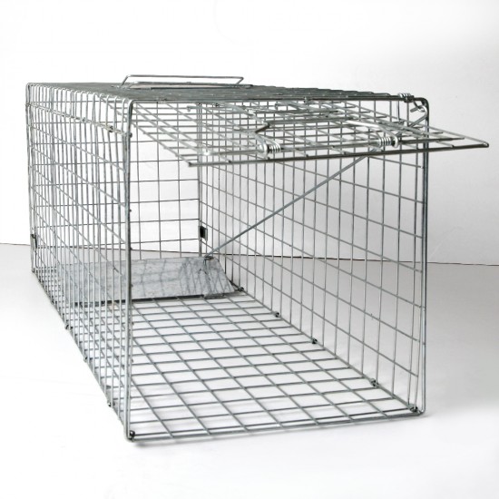 Humane Animal Trap Cage 108 x 40 x 45cm - Silver Humane Animal Trap Cage 108 x 40 x 45cm - Silver