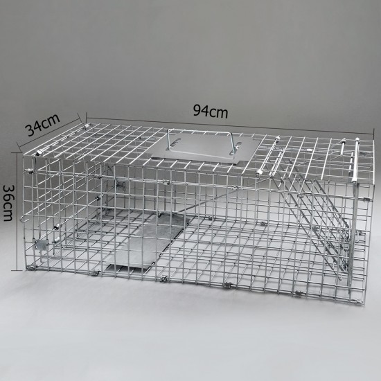 Humane Animal Trap Cage 94 x 34 x 36cm - Silver Humane Animal Trap Cage 94 x 34 x 36cm - Silver