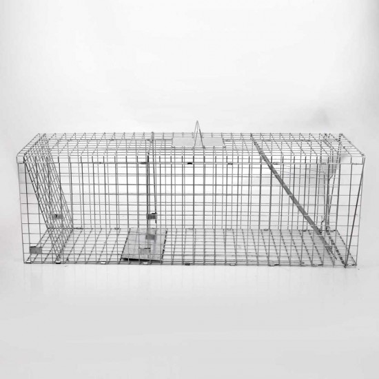Humane Animal Trap Cage 150 x 50 x 53cm - Silver Humane Animal Trap Cage 150 x 50 x 53cm - Silver