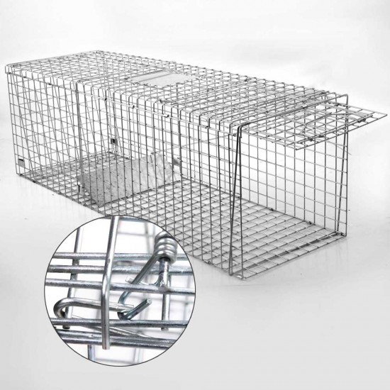 Humane Animal Trap Cage 150 x 50 x 53cm - Silver Humane Animal Trap Cage 150 x 50 x 53cm - Silver