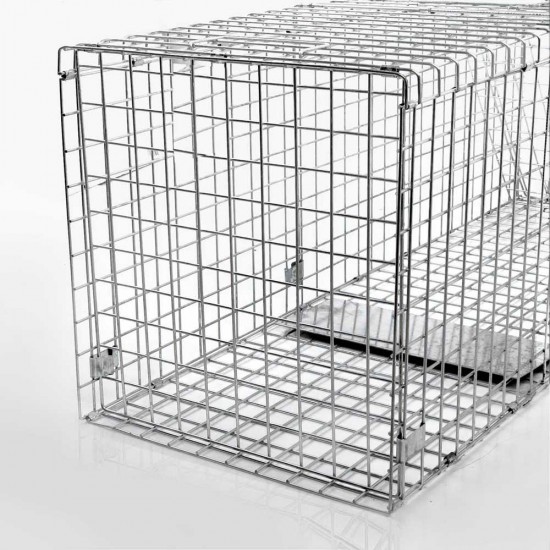 Humane Animal Trap Cage 150 x 50 x 53cm - Silver Humane Animal Trap Cage 150 x 50 x 53cm - Silver