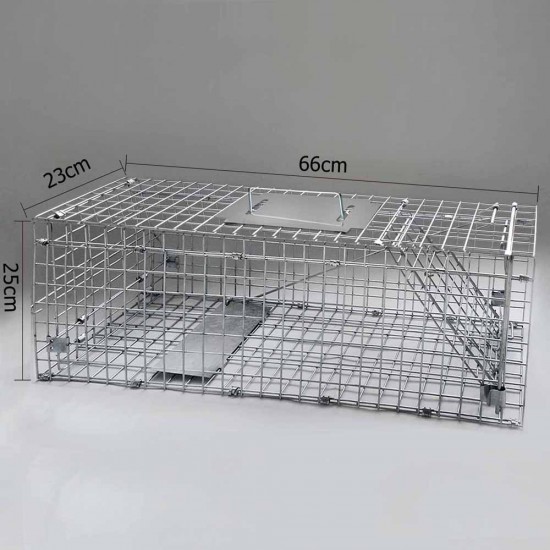 Humane Animal Trap Cage 66 x 23 x 25cm - Silver Humane Animal Trap Cage 66 x 23 x 25cm - Silver
