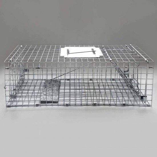 Humane Animal Trap Cage 66 x 23 x 25cm - Silver Humane Animal Trap Cage 66 x 23 x 25cm - Silver