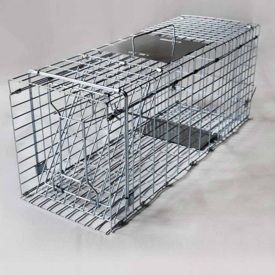 Set of 2 Humane Animal Trap Cage 66 x 23 x 25cm - Silver Set of 2 Humane Animal Trap Cage 66 x 23 x 25cm - Silver