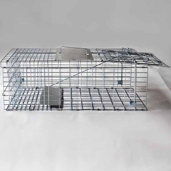Set of 2 Humane Animal Trap Cage 66 x 23 x 25cm - Silver Set of 2 Humane Animal Trap Cage 66 x 23 x 25cm - Silver