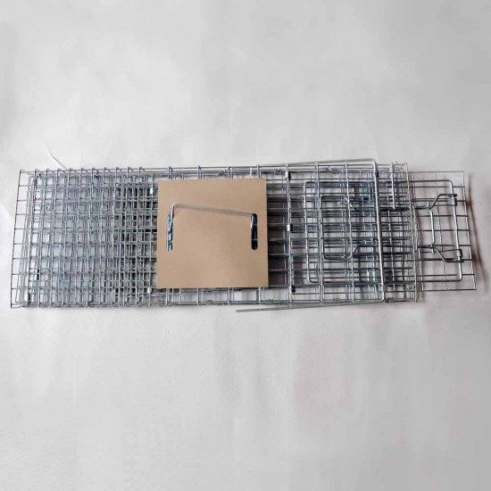 Set of 2 Humane Animal Trap Cage 66 x 23 x 25cm - Silver Set of 2 Humane Animal Trap Cage 66 x 23 x 25cm - Silver