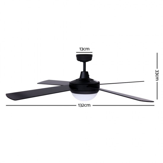 52" Ceiling Fan - Black 52" Ceiling Fan - Black