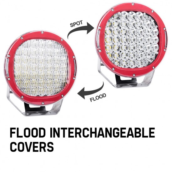 9inch 225W CREE LED Spot LED Driving Lights Offroad Round Spotlights RED 9inch 225W CREE LED Spot LED Driving Lights Offroad Round Spotlights RED