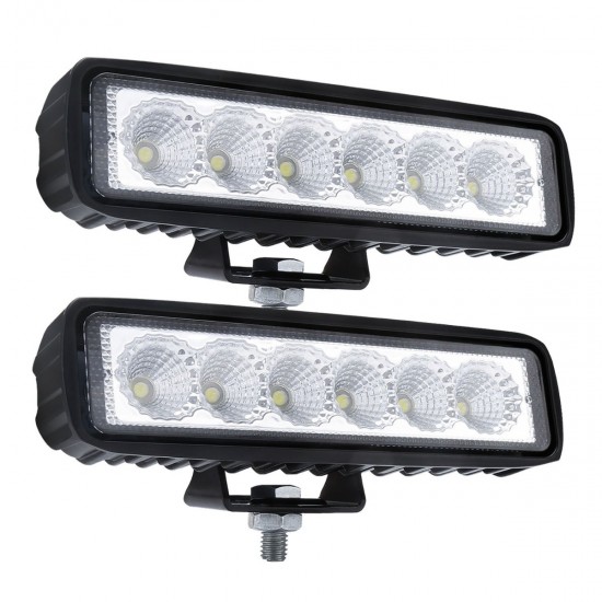 2 x 6inch 18W LED Work Light Bar Driving Lamp Flood Truck Offroad MINING UTE 4WD 2 x 6inch 18W LED Work Light Bar Driving Lamp Flood Truck Offroad MINING UTE 4WD